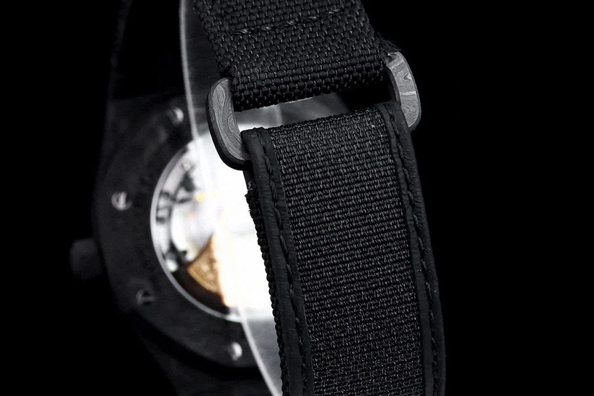 Royal Oak 15400 Black Dial in Carbon Fibre on Black Nylon Strap