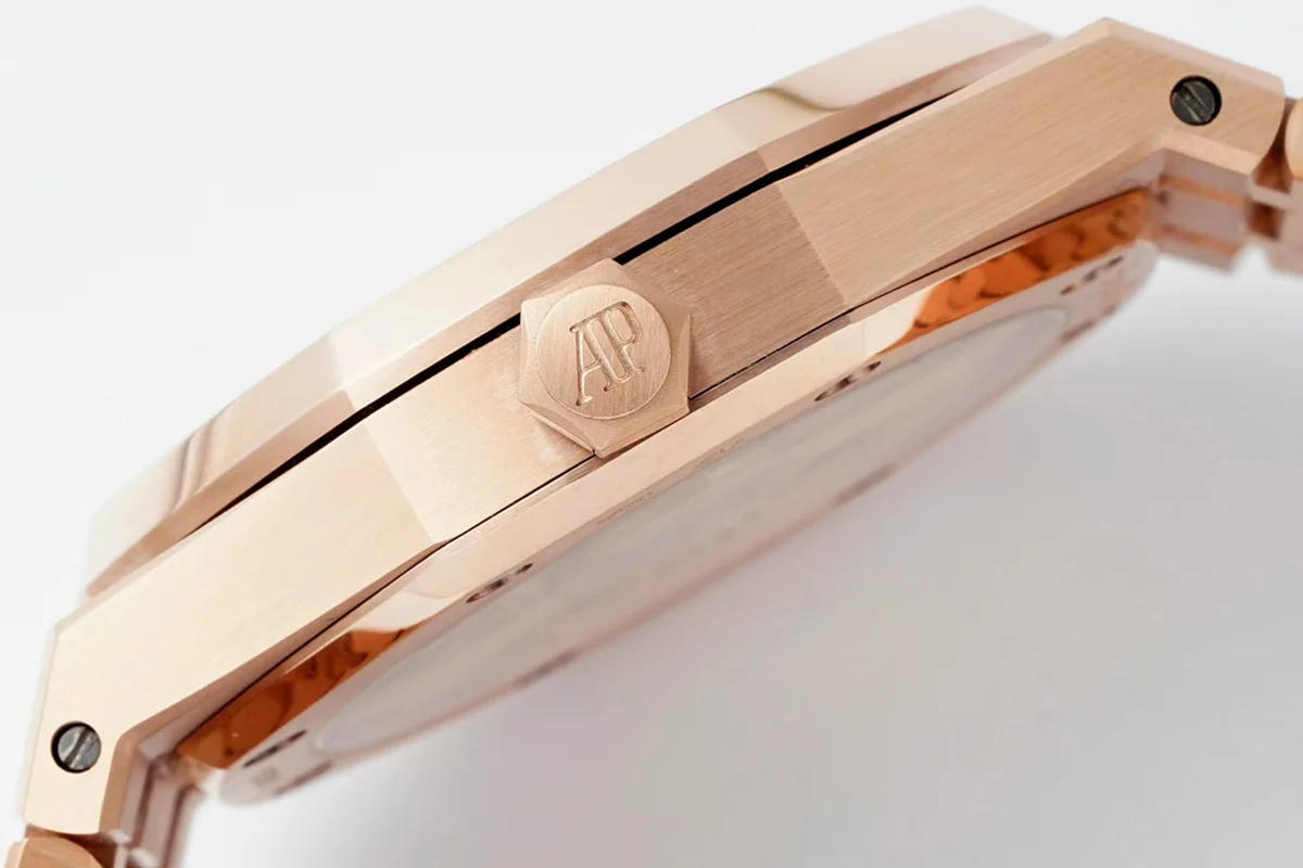 Royal Oak 15450ST 37mm Black Dial in Frosted Rose Gold