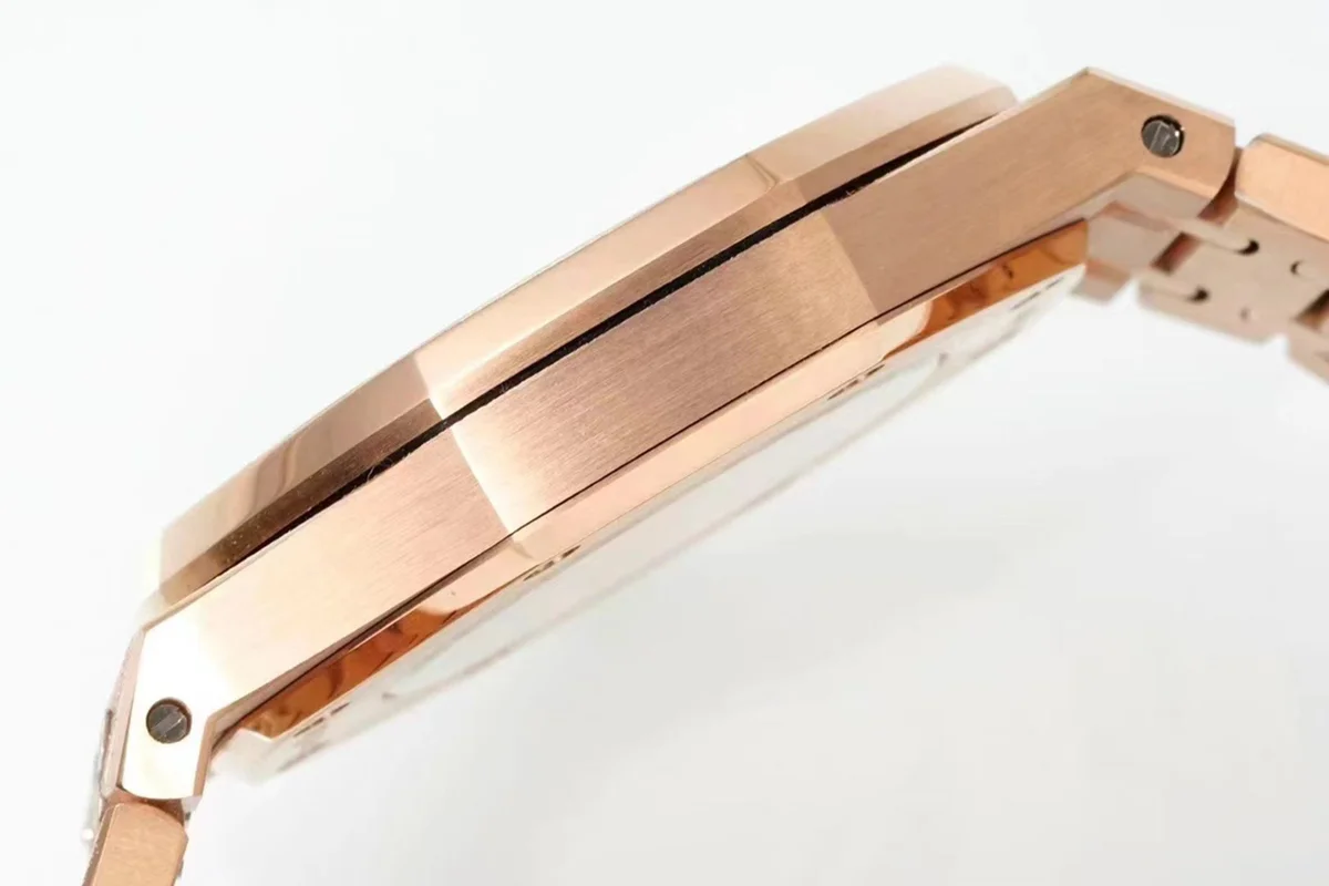 Royal Oak 15450ST 37mm White Dial in Frosted Rose Gold