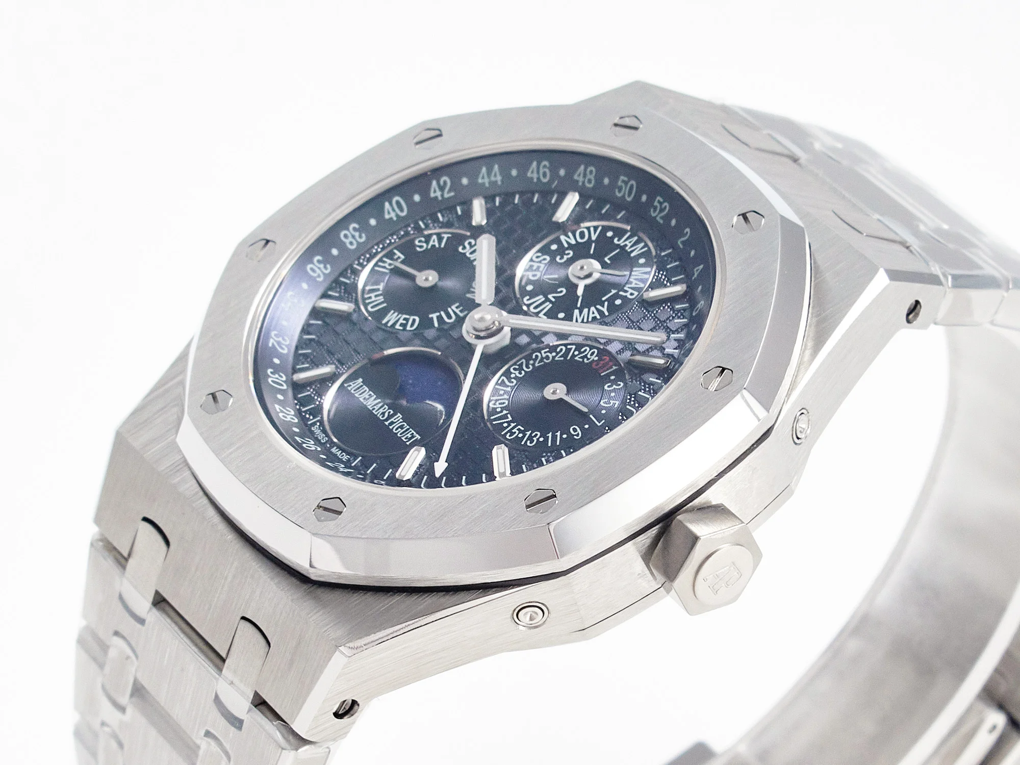 Royal Oak 41mm Perpetual Calendar 26574 SS APSF 1:1 Best Edition Blue Dial on SS Bracelet A5134 (CHS)
