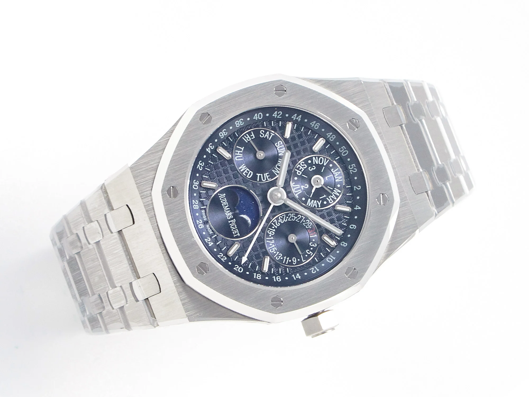 Royal Oak 41mm Perpetual Calendar 26574 SS APSF 1:1 Best Edition Blue Dial on SS Bracelet A5134 (CHS)