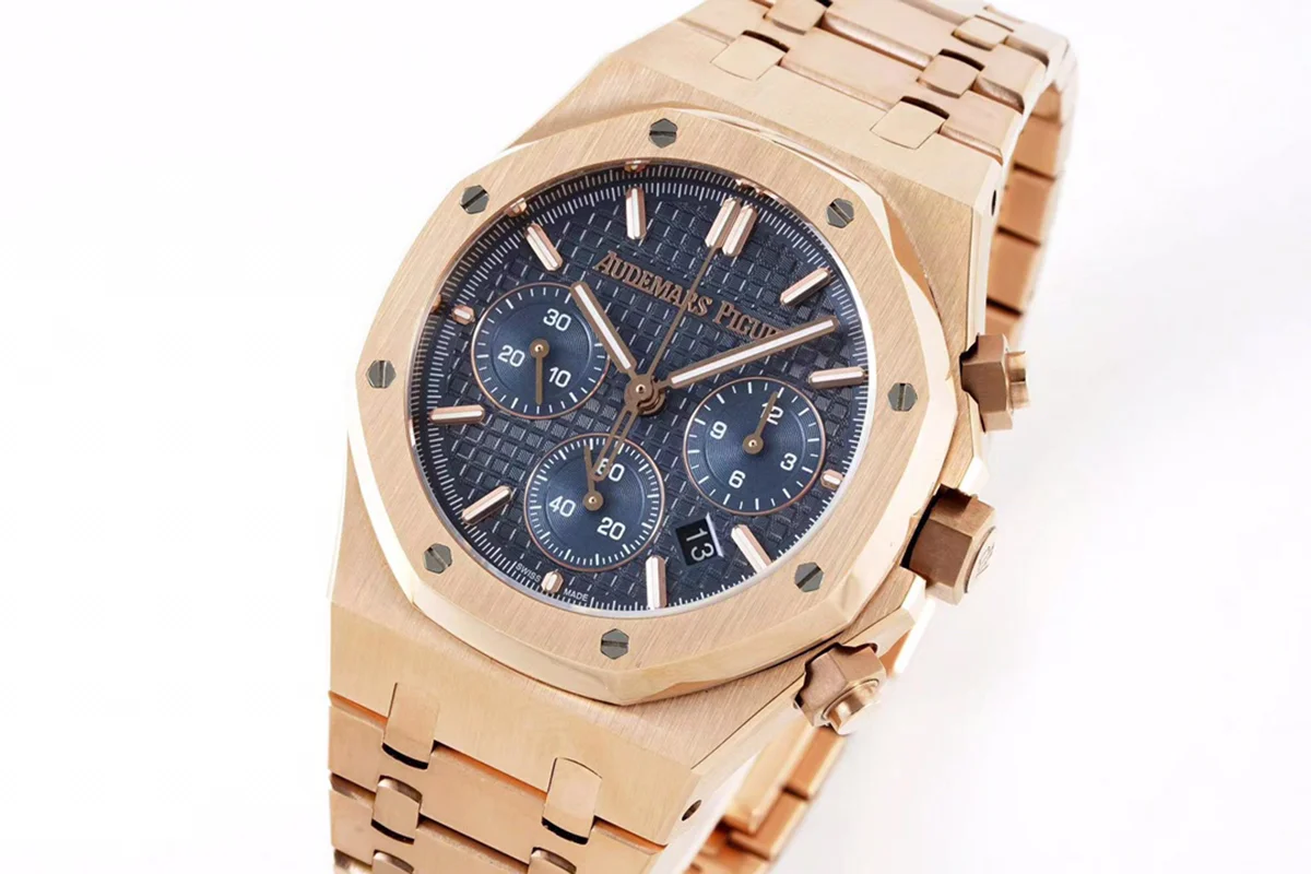 Royal Oak Self-Winding Chronograph Blue Dial in Rose Gold