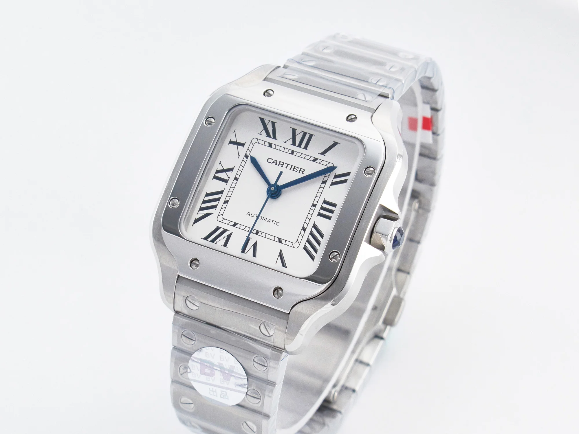 Santos de Cartier 35mm SS 2018 BVF 1:1 Best Edition White Dial on SS SmartLinks Bracelet MIYOTA 9015 V2