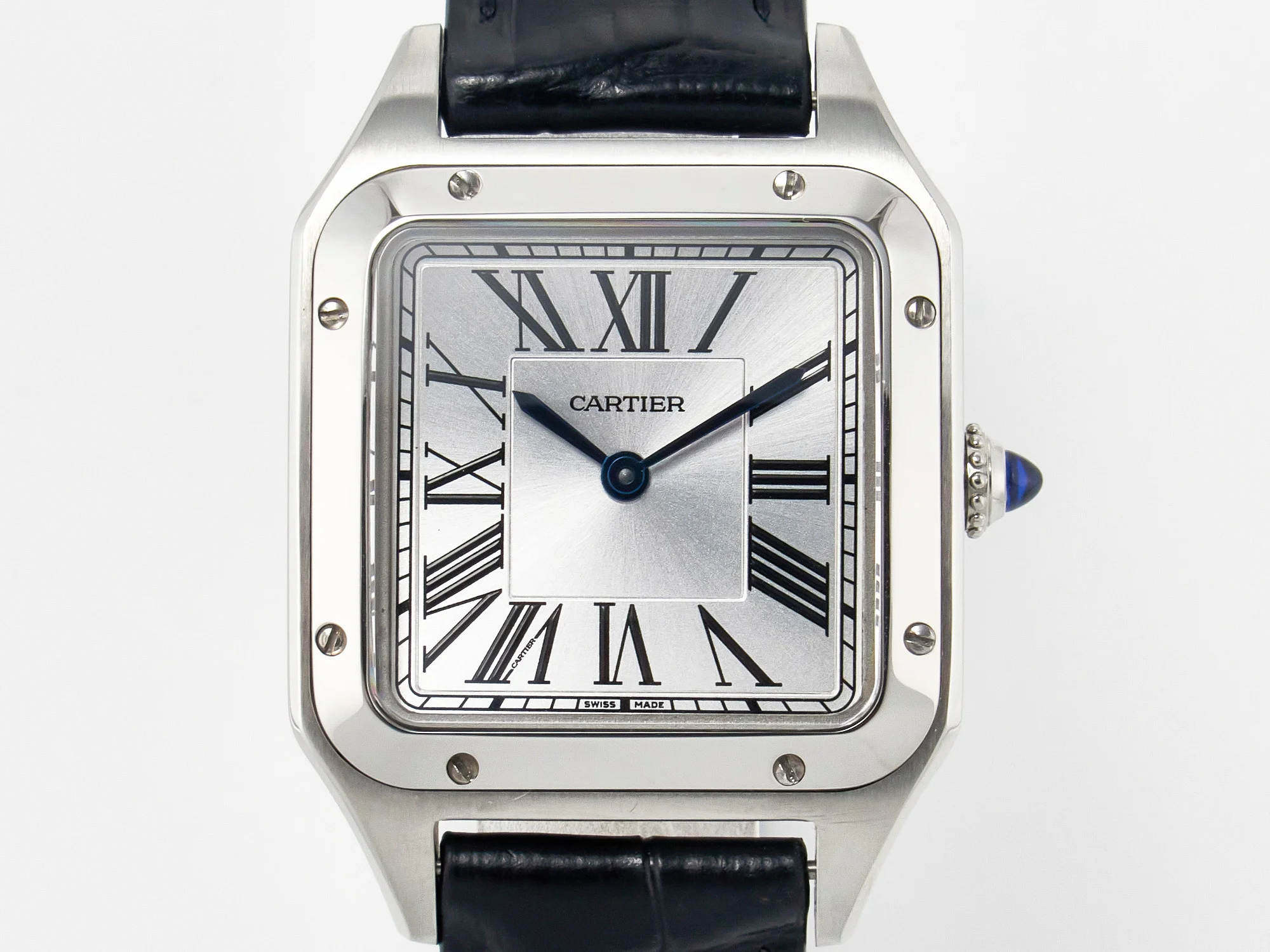 Santos Dumont 27.5mm IWSF Best Edition Silver Dial on Black Leather Strap Quartz