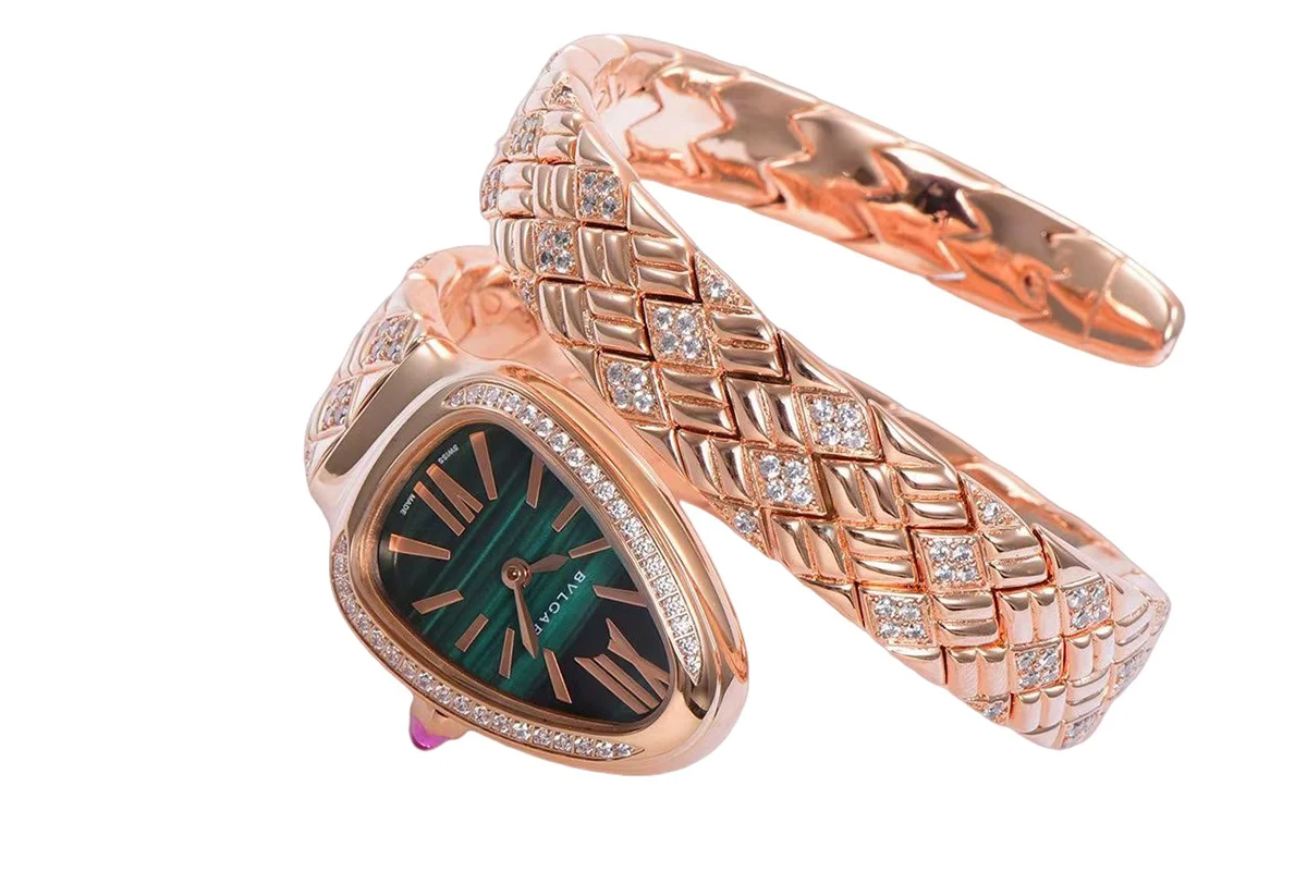 Serpenti Seduttori Watch Green Dial in Rose Gold with Diamonds