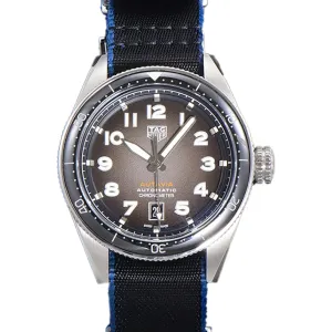 Tag Heuer Autavia Caliber 5 Black Dial with Black Ceramic Bezel on Nylon Strap