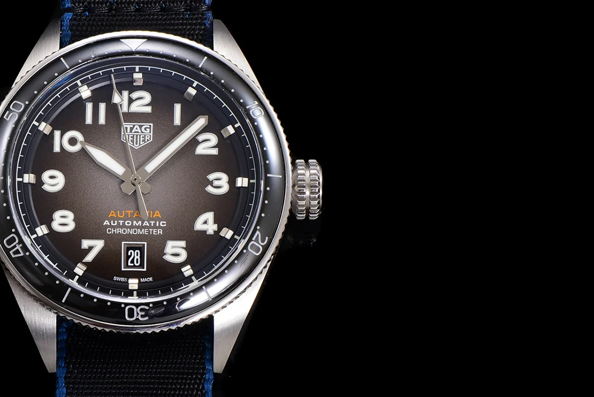Tag Heuer Autavia Caliber 5 Black Dial with Black Ceramic Bezel on Nylon Strap