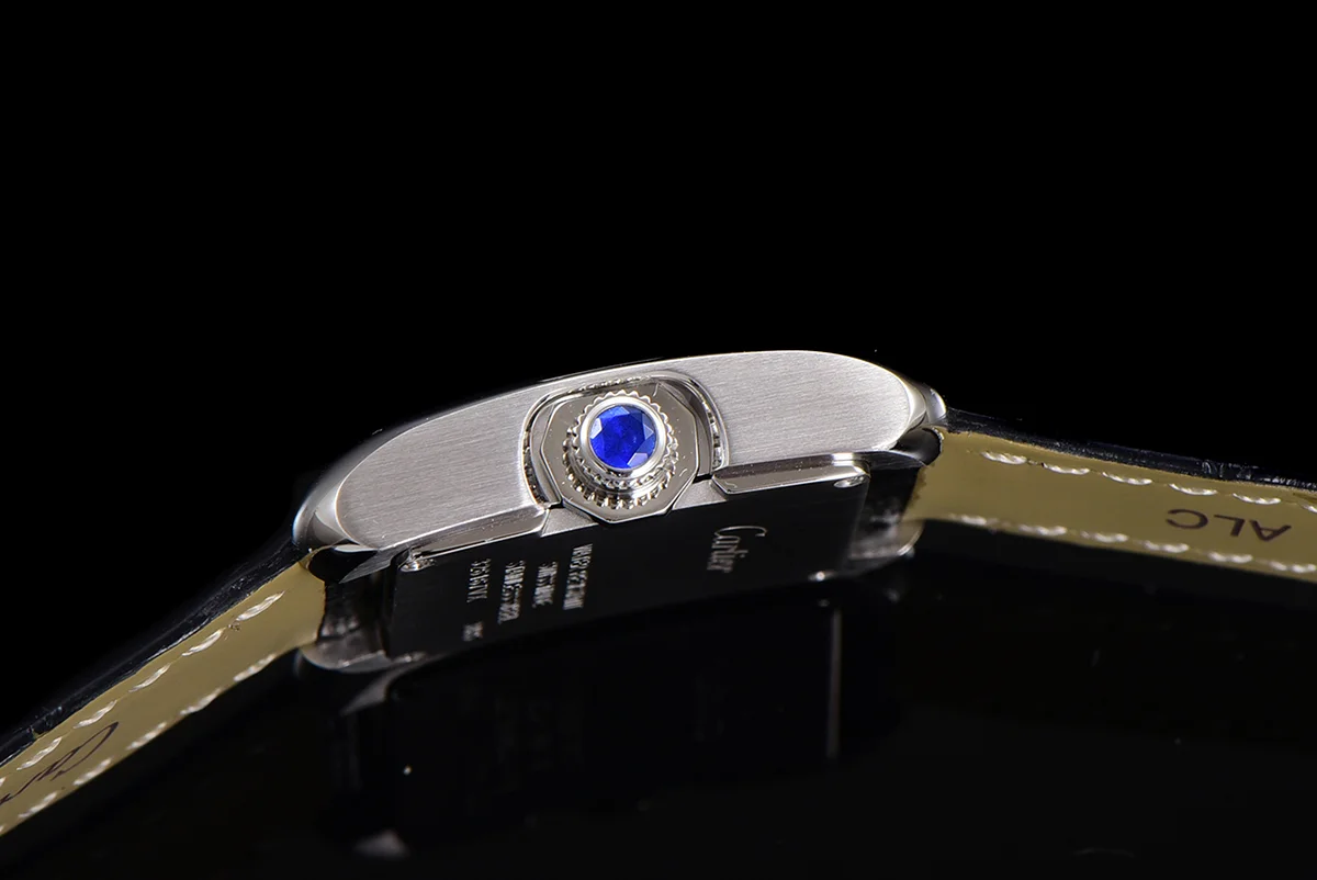 Tank Anglaise 30.2mm White Dial in Steel on Leather Strap