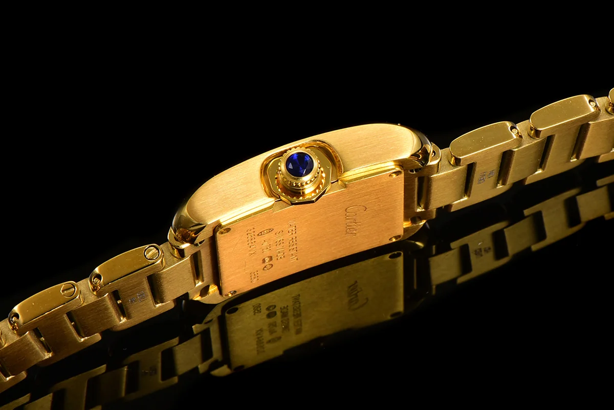 Tank Anglaise 30.2mm White Dial in Yellow Gold