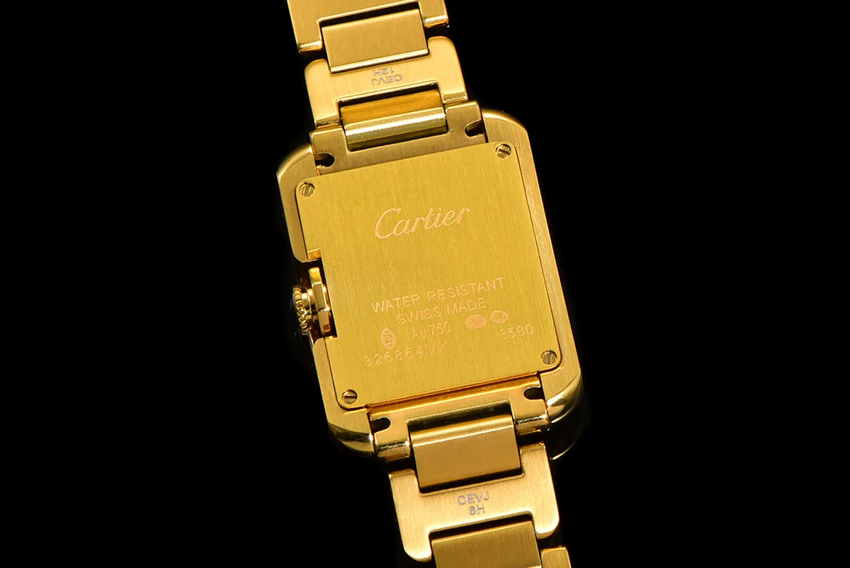 Tank Anglaise 30.2mm White Dial in Yellow Gold