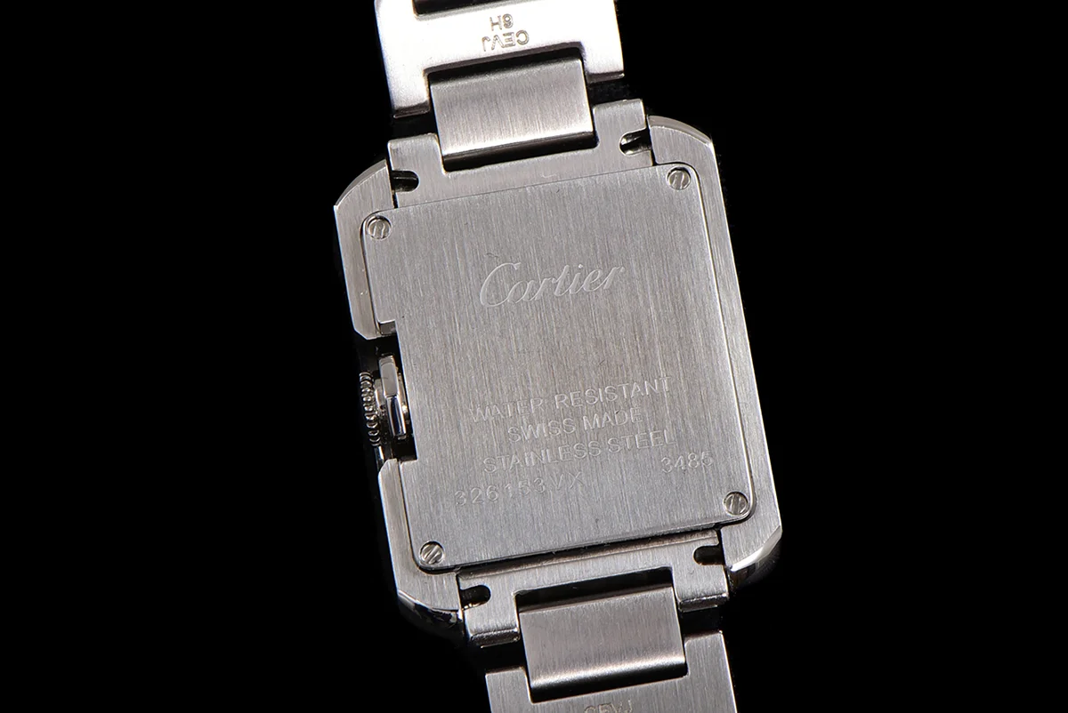 Tank Anglaise 30.2mm White Dial with Diamond Marker in Steel