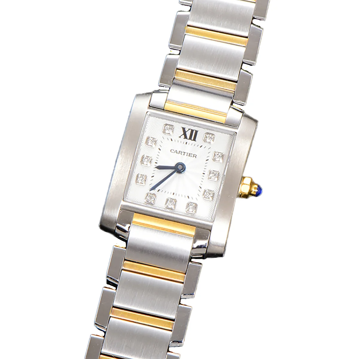 Tank Francaise Watch Small with Diamond Marker Steel/Yellow Gold