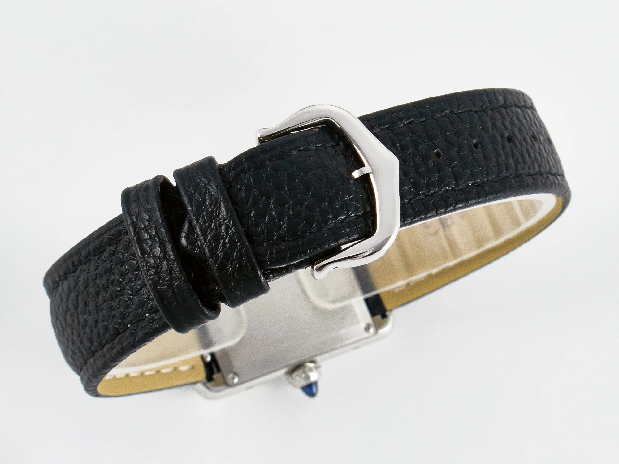 Tank Must Small SS 29mm DRF 1:1 Best Edition White Dial on Black Leather Strap Swiss Quartz