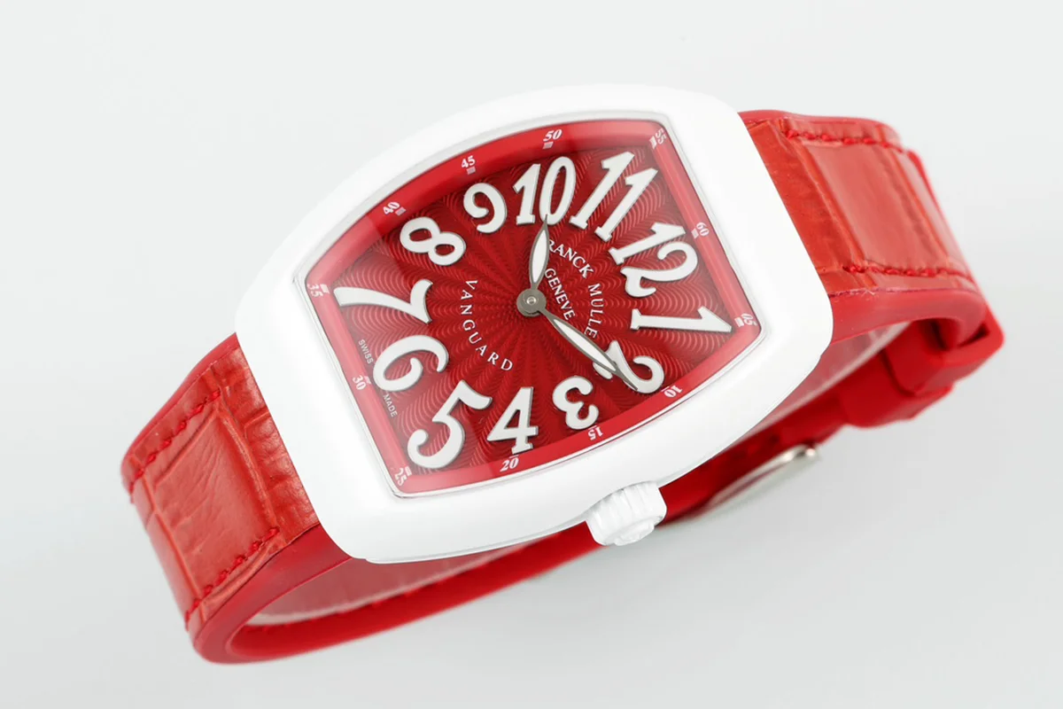 Vanguard Moonphase V32 Red Dial in Ceramic on Red Strap