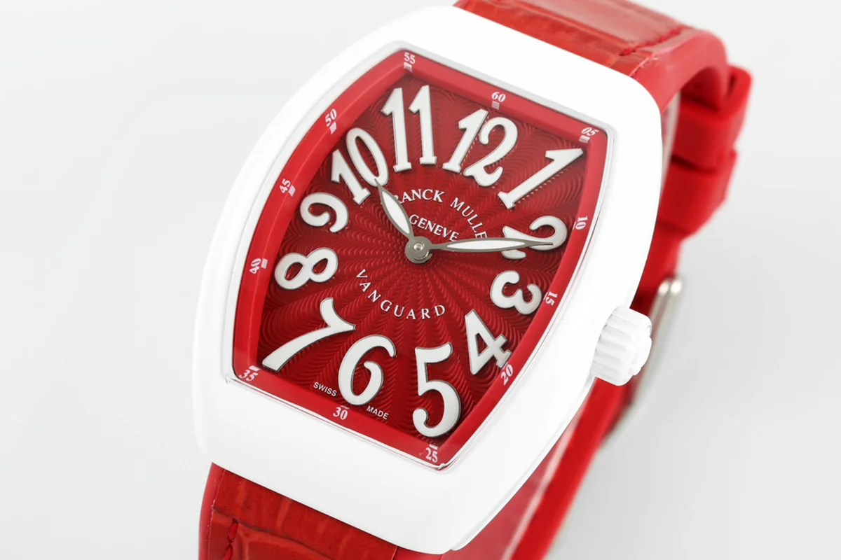 Vanguard Moonphase V32 Red Dial in Ceramic on Red Strap