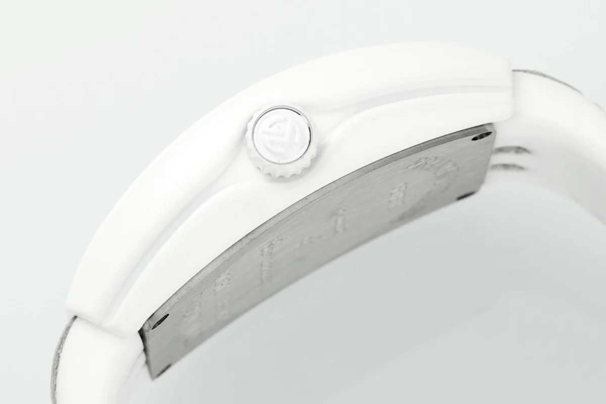 Vanguard Moonphase V32 White Dial in Ceramic on White Strap