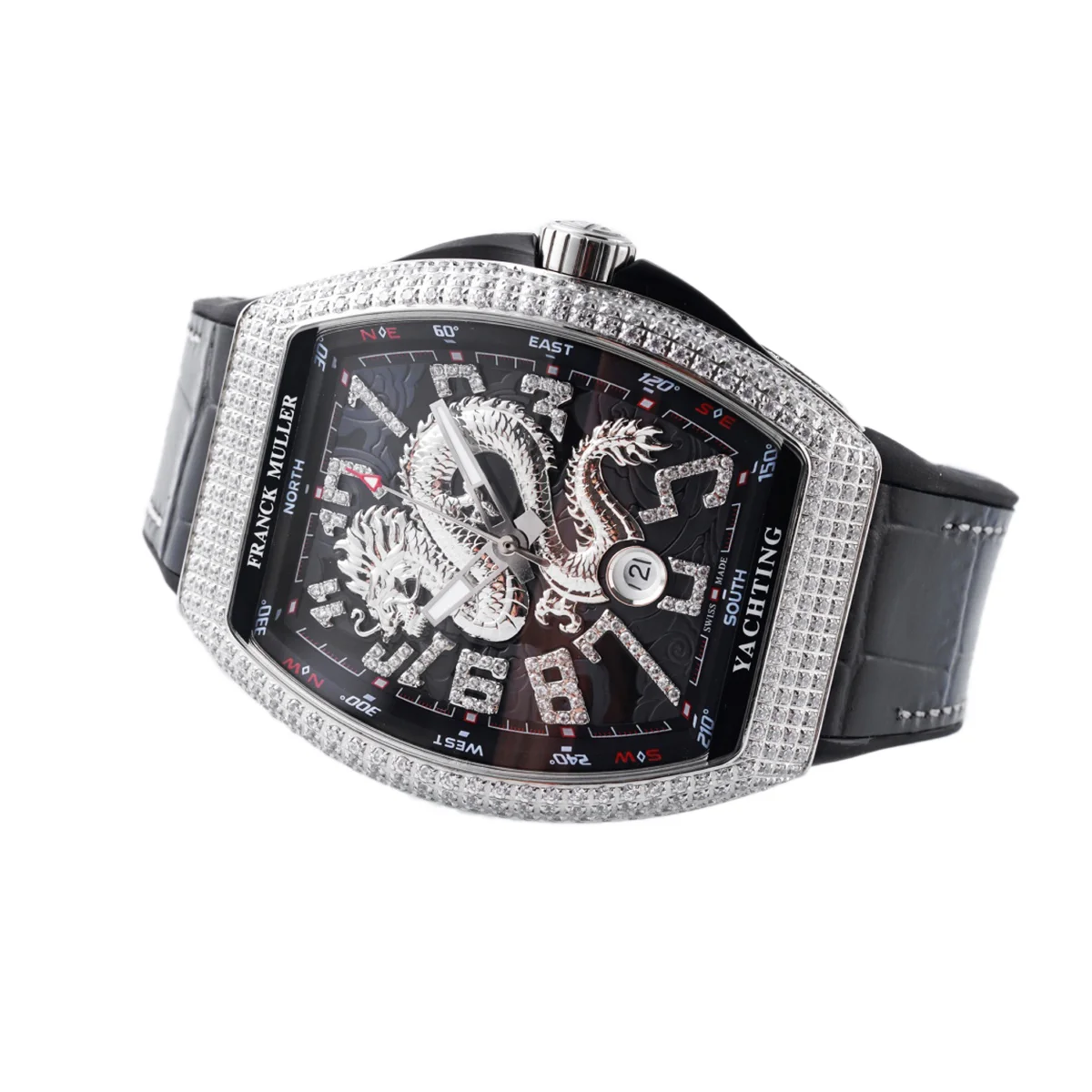 Vanguard Yachting Dragon V45YT Black Dial with Diamond Bezel