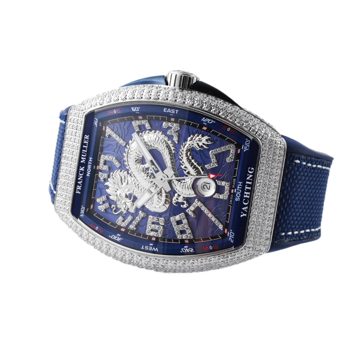 Vanguard Yachting Dragon V45YT Blue Dial with Diamond Bezel
