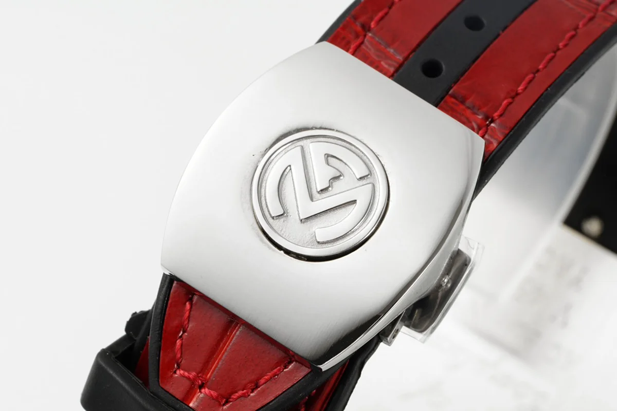Vanguard Yachting Dragon V45YT Red Dial with Diamond Bezel on Red Leather Strap