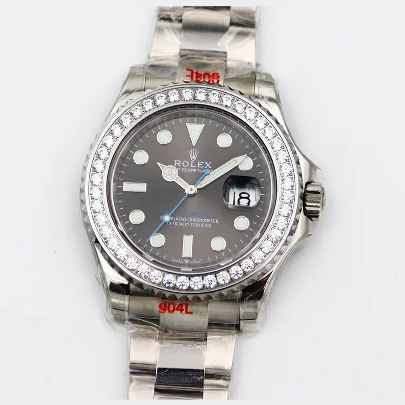 Yacht-Master 116622 Rolesium Grey Dial with White Diamond Bezel