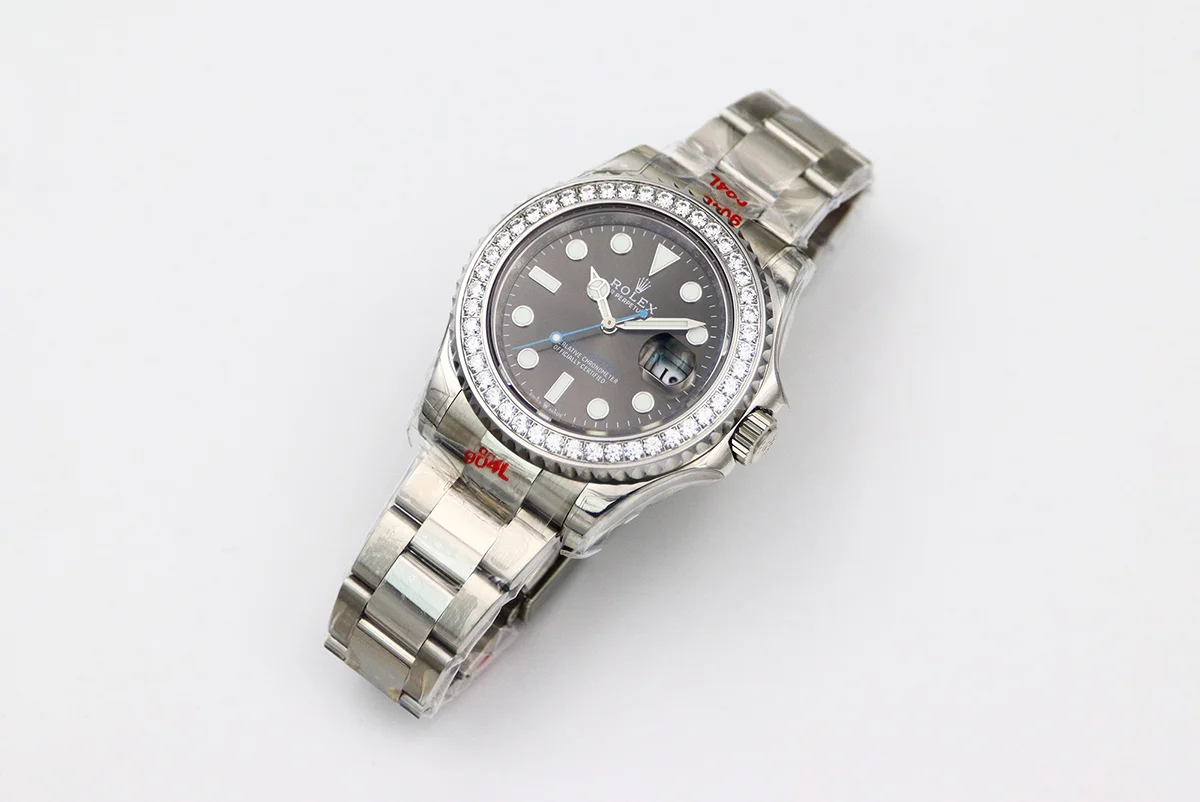 Yacht-Master 116622 Rolesium Grey Dial with White Diamond Bezel