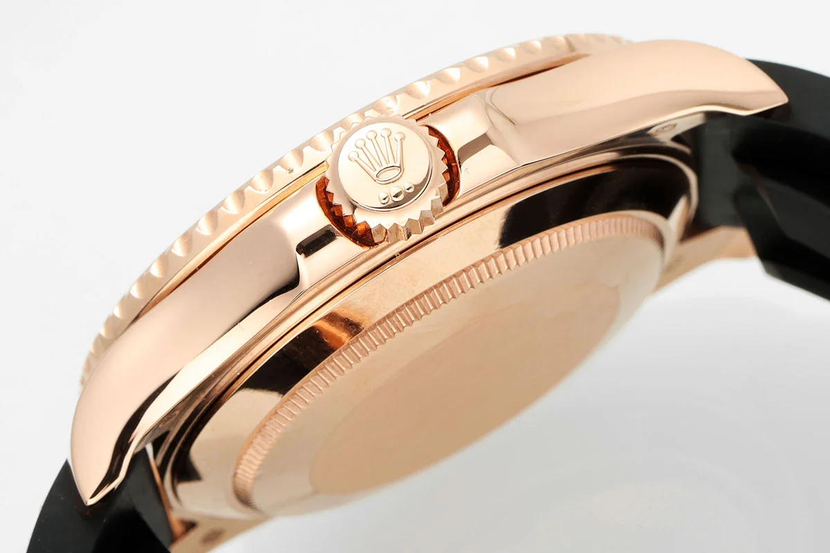 Yacht Master 40 Black Dial with Rainbow Diamond Bezel in Rose Gold