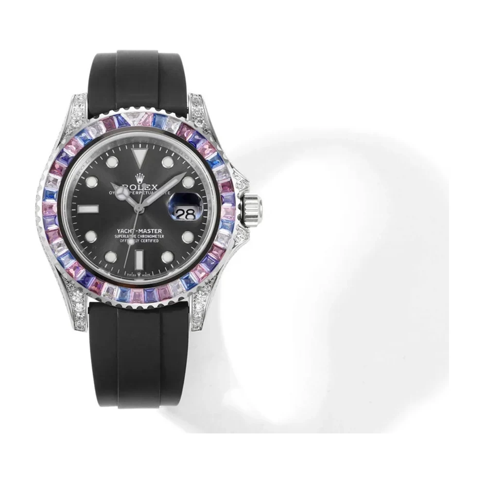 Yacht Master 40 Grey Dial with Rainbow Diamond Bezel
